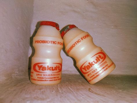 Yakult Aesthetic, Baseball Jacket Outfit, Healthy Soda, Probiotic Drinks, Nostalgia Core, Asian Snacks, Girl In Red, Probiotic Foods, Japanese Bento