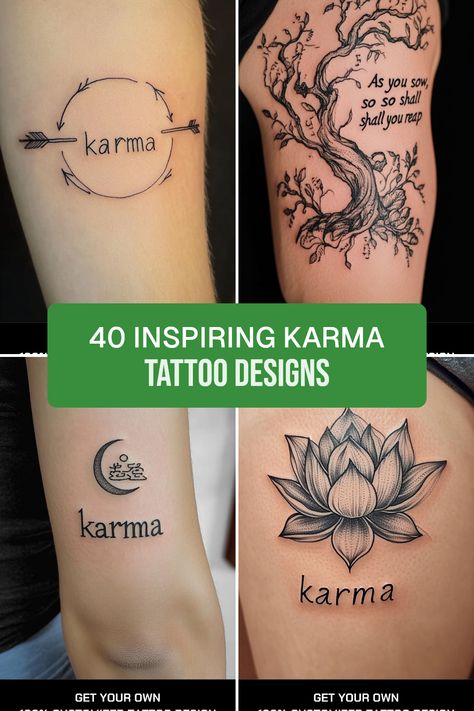 Explore these 40 inspiring karma tattoo designs that capture the essence of cause and effect. Whether you're looking for minimalist symbols, intricate illustrations, or thought-provoking imagery, this list has something for everyone. Perfect for tattoo enthusiasts or those simply curious about the meanings behind different tattoo styles. Discover unique takes on the karma concept that can express your beliefs in a creative way Karma Tattoo Ideas, Tattoo Ideas Symbols, Karma Symbol, Different Tattoo Styles, Minimalist Symbols, Karma Tattoo, Evil Eye Tattoo, Watercolor Lotus, Ancient Scripts