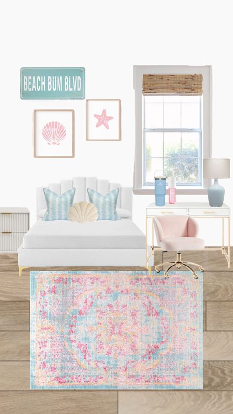 Coastal bedroom inspo 🌊 #homedecor #trendingshuffle #coastal Comfy Room Ideas, Sorority Room, Costal Bedroom, Coastal Room Decor, Ocean Room Decor, Room Wishlist, Coastal Room, Preppy Room Decor, Preppy Room