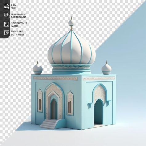 PSD mosque 3d rendering icon isolated tr... | Premium Psd #Freepik #psd 3d Mosque, Islam Aesthetics, Mosque Vector, Islamic Decor, Gift Box Design, Art Patterns, Islamic Design, Paper Cut Art, 3d Rendering