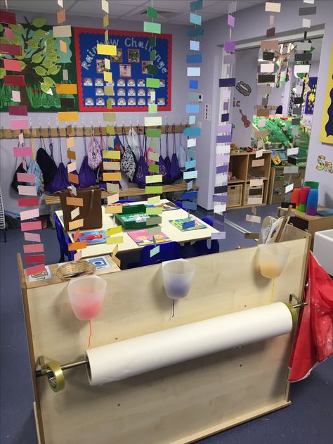 Creative area - large role of paper Art Area Eyfs, Creative Area Eyfs, Preschool Room Decor, Reception Classroom, Eyfs Classroom, Reggio Classroom, Early Years Classroom, Preschool Rooms, Eyfs Activities