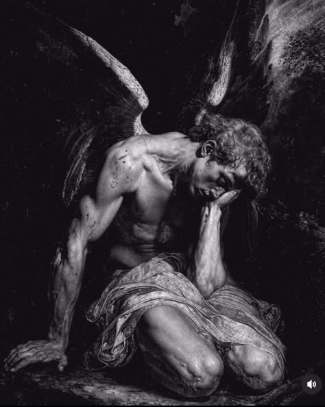 Male Angels Art, Male Angel Aesthetic, Angel Falling, Hyperrealism Drawing, Falling Angel, Reference Photos For Artists, Endless Night, Rennaissance Art, Metal Core