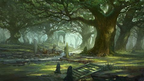 Magic Forest, InfiniteCube Studio on ArtStation at https://www.artstation.com/artwork/QX1kx Infinite Cube, Tree Castle, Concept Environment, Fantasy Scenery, Fantasy Tree, Concept Background, Magic Forest, Fantasy Forest, Dnd Art