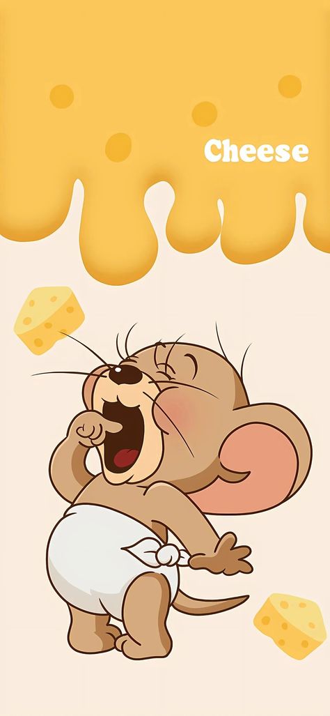 Cheese Wallpaper, Jerry The Mouse, Tom And Jerry Wallpapers, Disney Characters Wallpaper, 3d Wallpaper Iphone, Wallpaper Girly, Tom Jerry, Iphone Wallpaper Girly, Holographic Nails