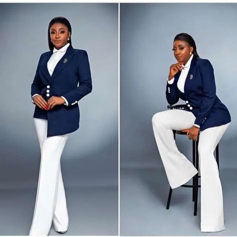 Cooperate Jumpsuit For Ladies, Ladies Suits Formal Classy, Blue Suit Women Outfit, Female Pantsuit, Stylish Business Outfits, Pants Custom, Womens Suit, Headshots Women, 2piece Outfits