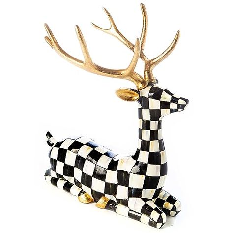 Kyleigh Fitzgerald's Amazon Page Deer Sitting, Holiday Mantel Decor, Elegant Holiday Decor, Reindeer Figure, Deer Statues, Holiday Mantel, Courtly Check, Deer Decor, Christmas Kitchen Decor