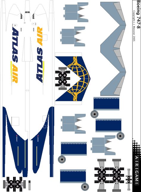 Atlas air Cargo Paper Airplane Template, Boeing 747 8, Atlas Air, Paper Airplane Models, Paper Aircraft, Building Map, Harley Davidson V Rod, Boeing Aircraft, V Rod