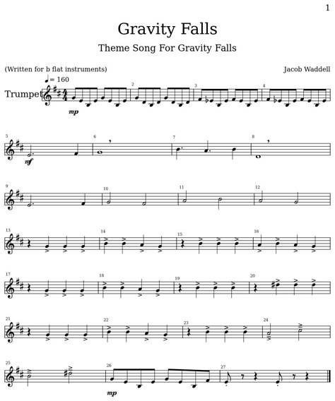 Gravity Falls Song, Trumpet Music Sheets, Trumpet Songs, Trumpet Sheet Music, Clarinet Sheet Music, Trumpet Music, Clarinet Music, Fall Writing, Music Tips