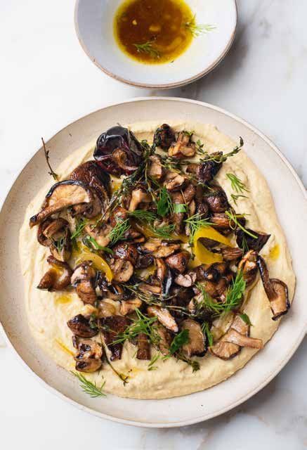 Confit Garlic, Yotam Ottolenghi Recipes, How To Cook Polenta, Ottolenghi Recipes, Garlic Hummus, Grilled Mushrooms, Garlic Mushrooms, Yotam Ottolenghi, Williams Sonoma