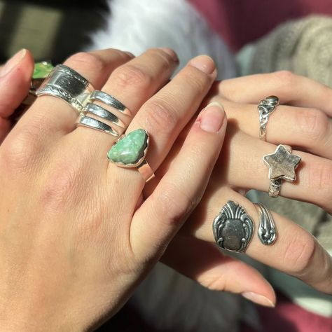 Styled by YOU! ⭐️ We love seeing how you style your rings! Keep tagging us so we can feature you 🫶🏽 Granola Girl Rings, Ring Inspo Silver, Girl Rings, Ring Inspo, Granola Girl, Boho Vintage, In Time, Ring, Silver