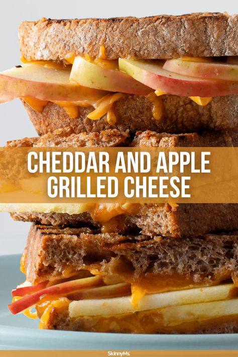 Cheddar and Apple Grilled Cheese Cheddar And Apple Grilled Cheese, Cheddar Cheese Sandwich, Apple Grilled Cheese, Yummy Grilled Cheese, Yummy Lunch Ideas, Bland Diet Recipes, Apple Sandwich, Grilled Cheese Recipe, Grilled Sandwiches