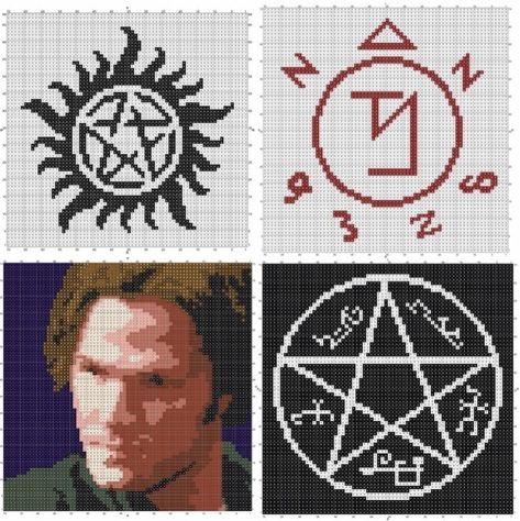 Crochet Supernatural, Crochet Cross Stitch, Geek Cross Stitch, Geeky Craft, Nerd Crafts, Geek Crafts, Odaiba, Cross Stitches, Crochet Cross