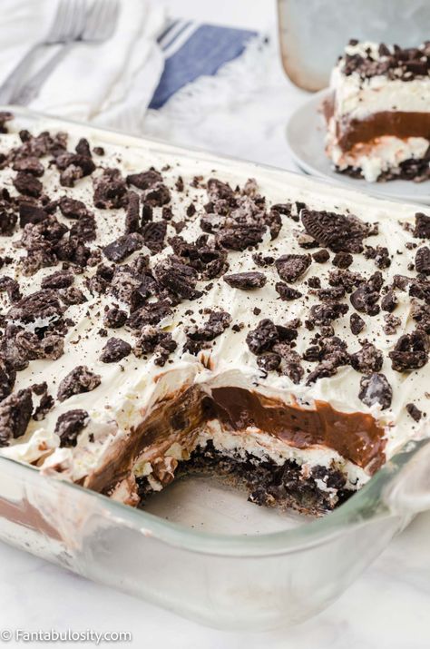 Oreo Cookie Dessert, Oreo Dessert Easy, No Bake Oreo Dessert, Cookout Desserts, Oreo Cookie Cake, Cool Whip Desserts, Oreo Desserts, Oreo Dessert Recipes, Oreo Pudding