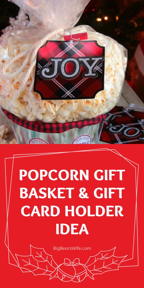 Popcorn Gift Basket & Gift Card Holder Idea - An easy DIY Popcorn Gift Basket & Gift Card Holder Idea + Over 40 Popcorn Recipes to Fill it with! Bucket Gift Ideas, Popcorn Gift Basket, Easy Popcorn, Diy Popcorn, Bucket Gifts, Popcorn Gift, Popcorn Bucket, Comfort Food Southern, Popcorn Recipes