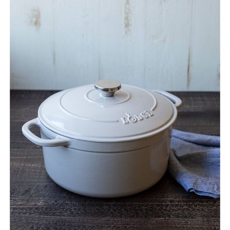 Lodge 6.5qt Enameled Cast Iron Dutch Oven in Oyster White, 6.5 Quart - Walmart.com - Walmart.com Lodge Dutch Oven, Roast In The Oven, Enamel Dutch Oven, Lodge Cast Iron, Cast Iron Dutch Oven, Enameled Cast Iron, Oven Roast, Sourdough Bread, Dutch Oven