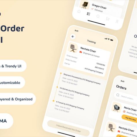 Ikma - Track Order App UI Order Tracking Ui, Ad App, Tracking App, App Ui Design, Ui Kit, App Ui, Ui Design, Track, Design