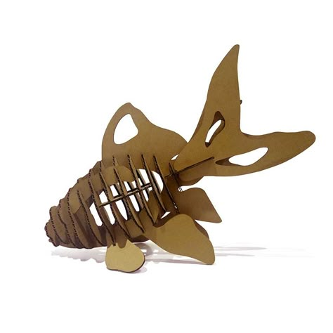 3d Fish Craft, Cardboard Fish, Fish Paper Craft, Cardboard Models, Simple Paper Crafts, Cardboard Animals, Paper Craft For Kids, Laser Cut Templates, Cardboard Model