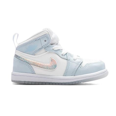 PRICES MAY VARY. 100% Authentic Toddler's Jordan 1 Mid SE Blue Tint/Ice Blue Shoes Cute Jordans, Family Vacay, Preppy Shoes, Buy Jordans, Kids Luggage, Best Sneakers, Jordan 1 Mid, Luxury Store, Pull Tab