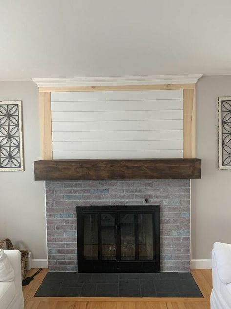 This is the boring Betty of fireplaces. She’s fine. She’s nice. But she’s an absolute dud. So I decided to try my hand at updating her (I mean “it”). In the previous post I created this faux beam mantle (now that’s a looker)! And now I’m tackling the DIY shiplap which is just the cherry on top of this fireplace update. I’m telling you, it is one of the easiest updates I’ve done! I’ve included all of the steps you need to update your own fireplace with shiplap below. Disclaimer: … Faux Beam Mantle, Fireplace With Shiplap, Diy Upholstered Storage Bench, Beam Mantle, Diy Shiplap Fireplace, Faux Wood Wall, Diy Fireplace Mantel, Reclaimed Wood Accent Wall, Fireplace Update