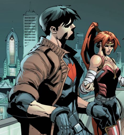 Jason And Artemis Comic, Dc Comics Background, Jason Todd X Artemis, Jason Todd And Artemis, Jason And Artemis, Dc Amazons, Artemis Art, Comic Facts, Jason Todd Robin