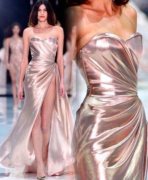 Runway Dresses Couture, Iridescent Fashion, Metallic Prom Dresses, Mode Dress, Iridescent Dress, Gala Outfit, Fashion Couture, Formal Dresses Gowns, Runway Dresses