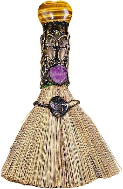 Natural Crystal Witch Altar Broom Mini Witch Broom Small Wicca Ritual Broom Handmade Broomstick for Home Car Halloween Decoration : Amazon.ca: Health & Personal Care Mini Witch Broom, Ritual Magic, Wiccan Altar, Witches Altar, Witch Broom, Owl Decor, Witchy Woman, Ceremony Decorations, Natural Crystals