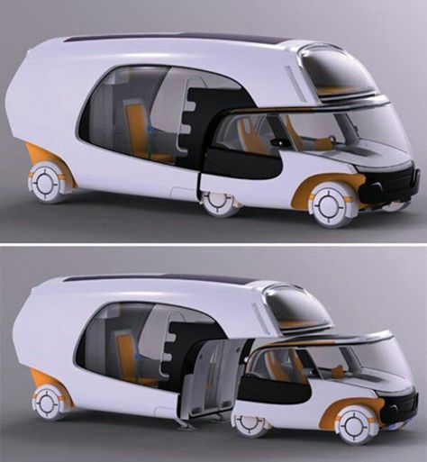 Camper turns into smartcar Bil Camping, Kombi Home, Car Camper, Smart Auto, Smart Car, Concept Car, Electric Vehicle, Camping Car, Sports Cars Luxury