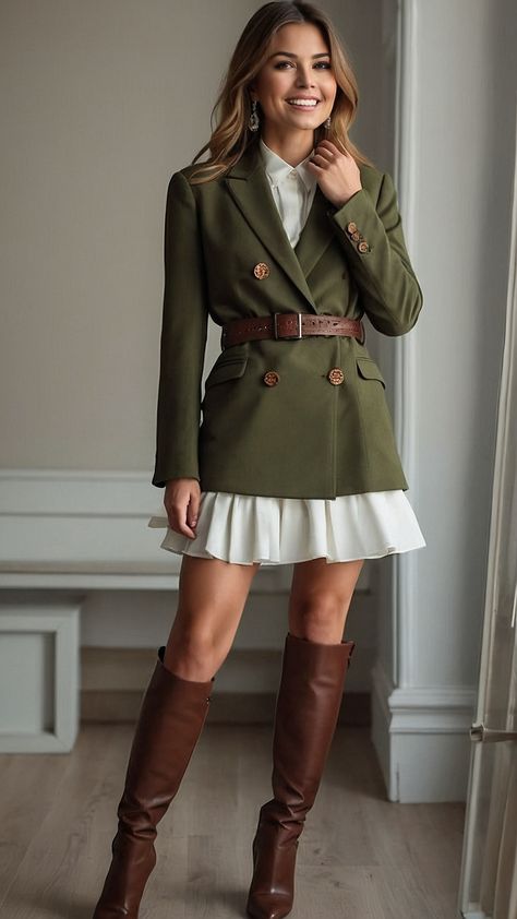 Fall Winter Skirts, Trendy Outfits Autumn 2024, Autumn Trendy Outfits, Casual Outfit Fall 2024, Preppy Japanese Fashion, 2024 Fall Fashion Outfits, Autumn Aesthetic Outfit 2024, Autumn Looks 2024, Army Outfit Ideas