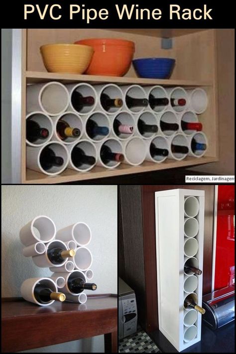 Learn How to Make Your Own Stylish Wine Rack from PVC Pipes! Pipe Wine Rack, Diy Wine Rack Projects, Wine Rack Projects, Drink Storage, Water Bottle Storage, Pvc Projects, Homemade Wine, Pvc Pipes, Wine Bottle Rack