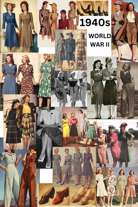 1940s utility fashion 1940s American Fashion, 1940 Clothing, Utility Fashion, Aristocratic Style, 1940s Women, Weekend Inspiration, Android Phone Wallpaper, Bataan, Fashion Boards