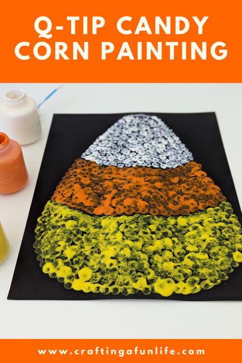 Candy Corn Painting, Candy Corn Craft, Prek Halloween, Corn Craft, Corn Painting, Candy Corn Crafts, Decoupage Pumpkins, Fun Halloween Activities, Craft For Toddlers