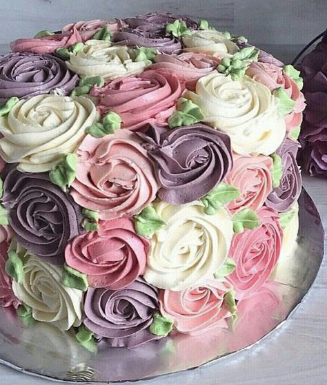 Rosettes cake Rosettes Cake, Rose Swirl Cake, 75 Birthday Cake, Best Time To Eat, Rosette Cake, 16 Cake, Sweet 16 Cakes, Easy Cupcakes, Decadent Cakes