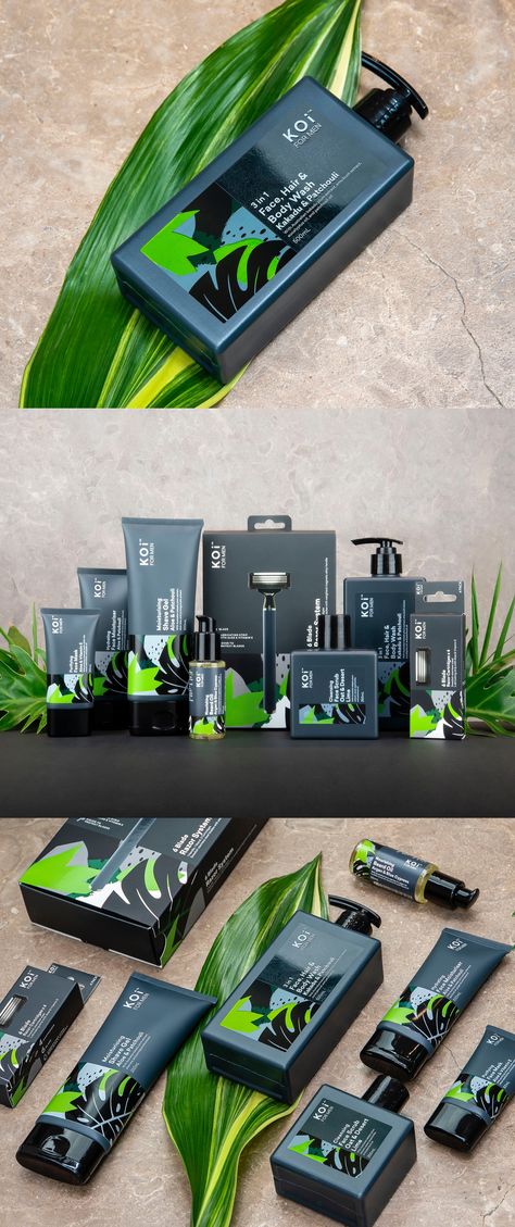 Mens Cosmetics Packaging, Men Cosmetic Packaging Design, Mens Packaging Design, Men Skincare Packaging, Jungle Branding, Mens Skin Care Packaging, Mens Skincare Packaging, Male Skincare, Men Cosmetic