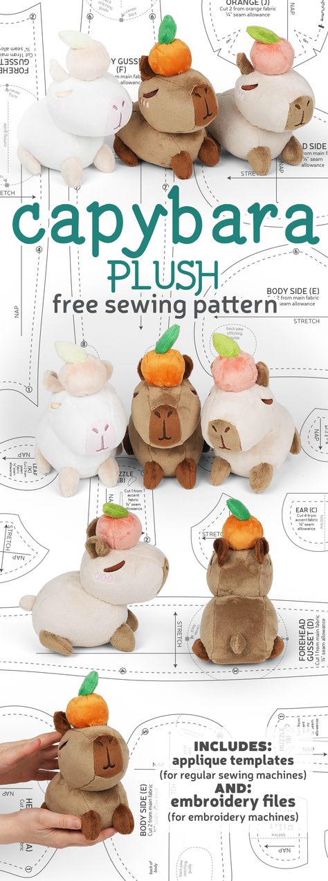 Sewing With Scraps Free Pattern, Diy Sewn Stuffed Animals, Weighted Animals Diy, Sewing Projects Animals, Simple Plush Sewing Patterns, Easy Sewing Patterns Free Plushies, Sew Desu Ne Free, Cute Plush Sewing Pattern, Easy Stuffed Animal Sewing Patterns Free