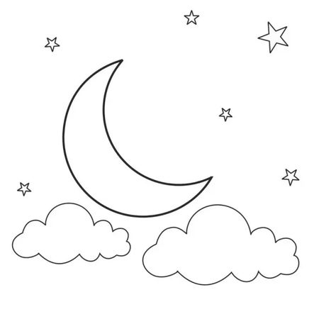 Half Moon Drawing, Easy Moon Drawing, Moon Drawing Ideas, Crescent Moon Drawing, Draw A Moon, Draw Moon, Kyle Thomas, Night Sky Drawing, Moon For Kids