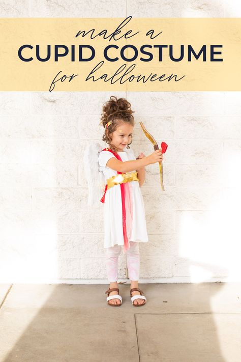 A Cupid costume is an adorable choice for Halloween! Simple to make, this costume fits in perfectly with a Roman or Greek god group costume. Try this DIY costume; this post also has instructions for a Zeus Costume, Poseidon costume, and Athena costume. Diy Cupid Costume, Cupid Costume Diy, Zeus Costume, Poseidon Costume, Cupid Halloween Costume, Cupid Halloween, Athena Costume, Greek God Costume, Cupid Costume