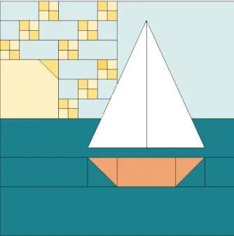 Sail Boat Quilt Block Patterns, Beach Themed Quilts Pattern Free, Seaside Quilt Patterns, Nautical Quilt Blocks Free Pattern, Sailboat Quilt Blocks Free Pattern, Sailboat Quilt Block, Lighthouse Quilt Patterns, Nautical Quilt Pattern, Sailboat Baby Quilt