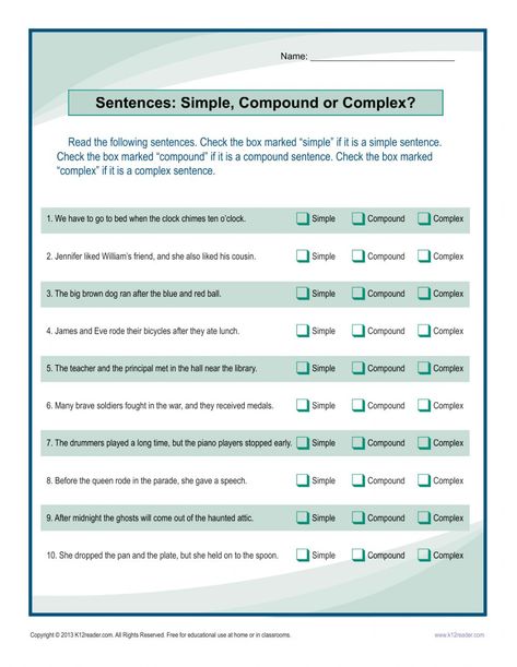 Compound And Complex Sentences Worksheet, Simple Compound Complex Sentences, Compound Complex Sentences, Writing Complex Sentences, Simple Sentences Worksheet, Compound And Complex Sentences, Simple And Compound Sentences, Complex Sentences Worksheets, Sentences Worksheet