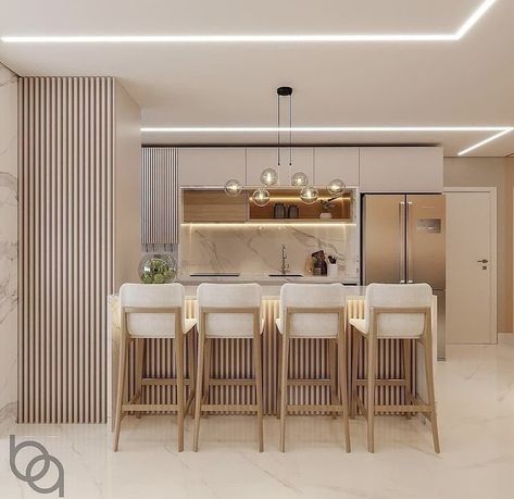 Elegant Living Room Design, Modern Kitchen Cabinet Design, Sleek Kitchen, Contemporary Kitchen Design, Kitchen Decor Modern, Modern Kitchen Cabinets, House Design Kitchen, Elegant Kitchens, Kitchen Inspiration Design