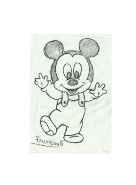 Mickey Drawing, Easy Pencil Drawings, Disney Character Drawings, Disney Drawing, Easy Disney Drawings, Disney Drawings Sketches, Boho Hairstyle, Mouse Drawing, Easy Cartoon Drawings