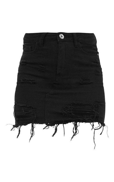 Black ripped  denim mini skirt Midi Homecoming Dresses, Cute Black Skirt, 22nd Bday, Mini Skirt Denim, Bodycon Dress Casual, Jean Mini Skirt, Skirt Denim, Jean Mini Skirts, Ripped Denim