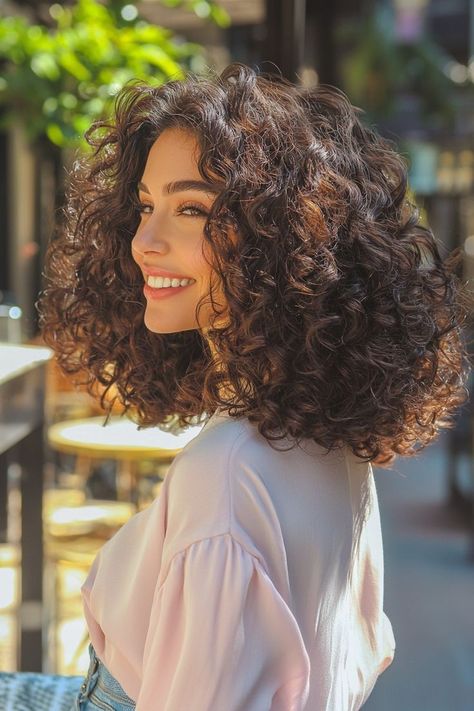 Short Curly Haircuts Thick Hair, Short Curly Haircuts With Curtain Bangs, Curly Casual Hairstyles, Long Curly Pixie Cut, Corporate Curly Hairstyles, Round Cut Curly Hair, Chic Curly Hairstyles, 90s Curly Haircut, Old Money Curly Hair