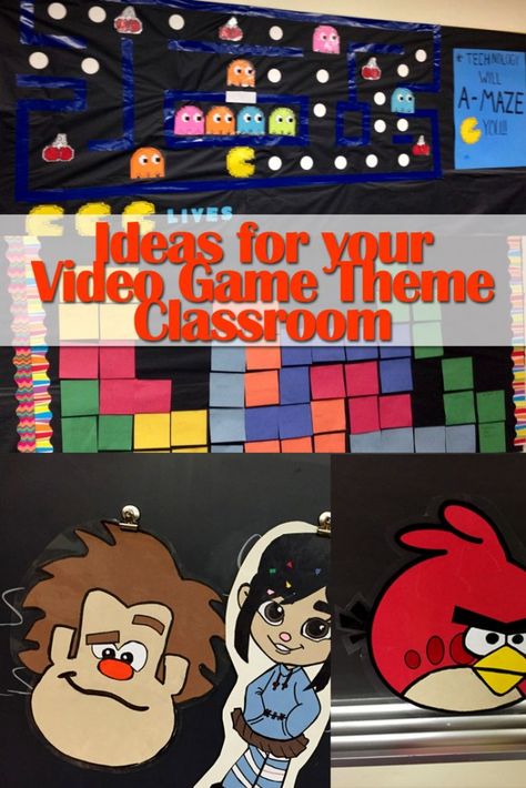 Video Game Theme Classroom Video Game Theme Classroom, Video Game Wallpaper, Board Game Themes, Game Tester Jobs, Fun Lesson Plans, Space Video, Classroom Decor High School, Classroom Videos, Game Wallpaper