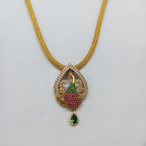 Buy Peacock Cz Snake Chain Necklace Online | Mahalakshmi Jewellers - JewelFlix Mahalakshmi Jewellers, Thali Chains, Gold Neck Chain, Antique Necklaces Design, New Gold Jewellery Designs, Antique Necklaces, Diamond Pendants Designs, Indian Bridal Jewelry Sets, Peacock Pendant