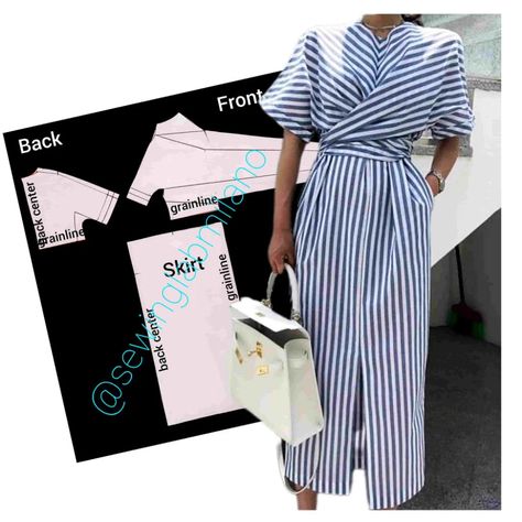 Wrap dress with dolman sleeve - Sewing Lab Milano Dolman Sleeve Dress, Pleats Dress, Evening Dress Patterns, Style Analysis, Sewing Courses, Diy Clothes Design, Shirting Fabric, Blouse Pattern Sewing, Apron Dress