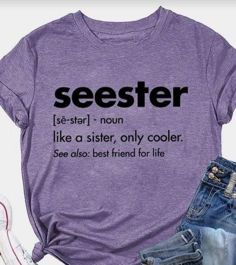 Best Friends For Life, Cute Shirt Designs, T Shirts With Sayings, Shirts With Sayings, Cute Shirts, Shirt Ideas, Funny Shirts, Letter Prints, Cool T Shirts