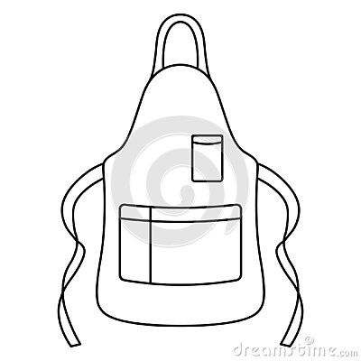 barbecue-apron-sketch-overalls-pockets-ties-cooking-vector-illustration-coloring-book-children-clothes-needed-kitchen-protection-against-greasy-stains-outline-isolated-white-background Apron Sketch, Children Clothes, School Work, Sling Backpack, Sling Bag, Coloring Books, Apron, White Background, Vector Illustration