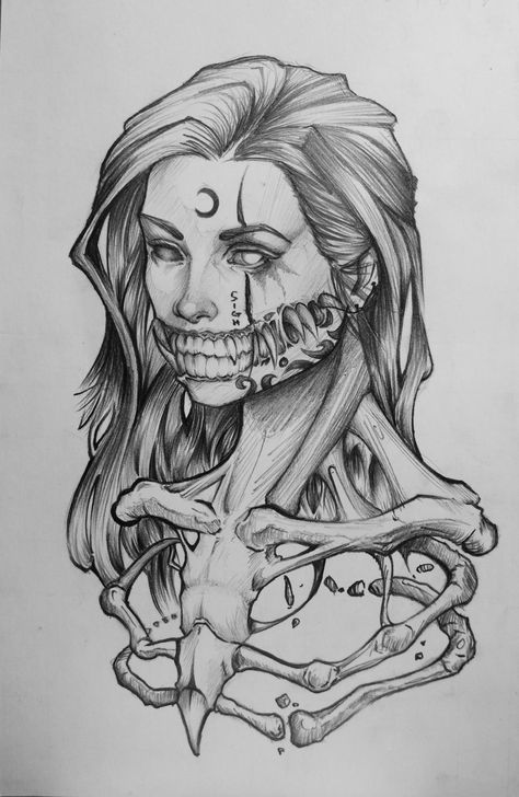 Gotik Tattoo, Creepy Drawings, Creepy Tattoos, Dark Art Tattoo, Tattoo Style Drawings, Tattoo Art Drawings, Dark Art Drawings, Dark Tattoo, Art Drawings Sketches Creative