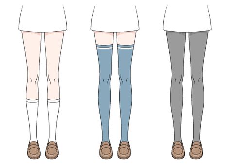 How to Draw Anime & Manga Tutorials - AnimeOutline How To Draw Thigh Highs, Anime Socks Reference, How To Draw Socks Anime, Anime Socks Drawing, How To Draw A Skirt Step By Step, How To Draw Tights, How To Draw Socks, Socks Drawing Reference, Manga Style Drawing