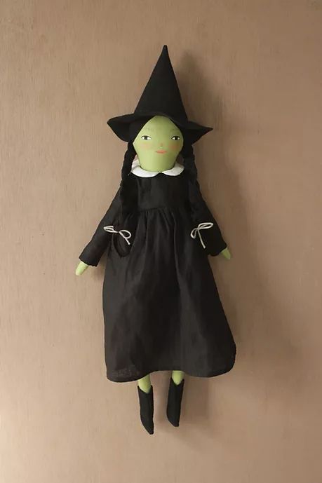 All Available Dolls | merrilee-liddiard Herbology Book, Diy Broom, Hand Painted Linen, Plaited Hair, Black Witch Hat, Midi Size, Black Witch, Witch Doll, Halloween Doll